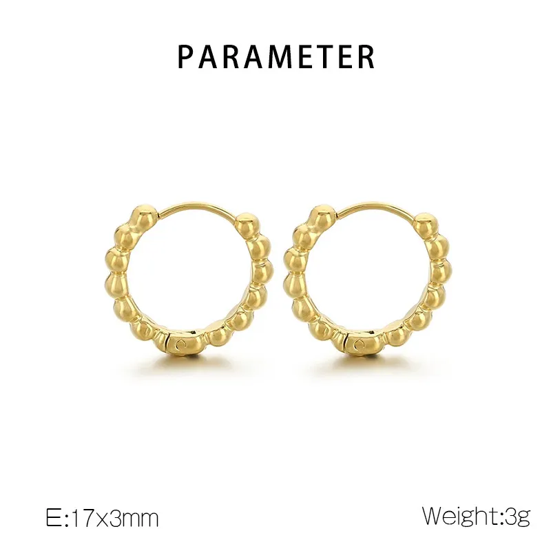 Stainless Steel Jewelry with Small Round Bead Earrings Suitable for Daily Wear