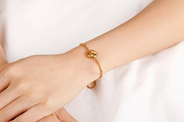 12 Zodiac Signs Stainless Steel Diamond-Embedded Gold Bracelet Adjustable Jewelry