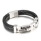 European and American Style Stainless Steel Chain Splicing Leather Jewelry Men's Bracelet