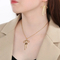Stainless Steel Bow Earrings Necklace Jewelry Set Suitable for Women's Daily Wear