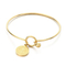 Heart Shaped Bangles Women's Engraved Love Pendant Buckle Bracelet