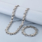 Personalized Hip-Hop Style Rock Emperor Chain Circle Bracelet, Trendy Byzantine Flat Stainless Steel Men's Necklace Set