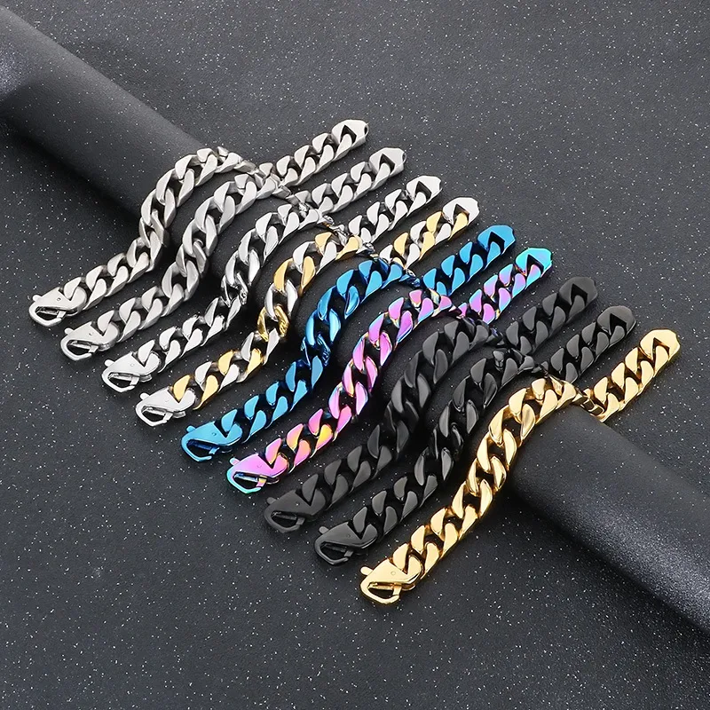European and American Men's 316L Stainless Steel Jewelry Cuban Chain Stainless Steel Bracelet
