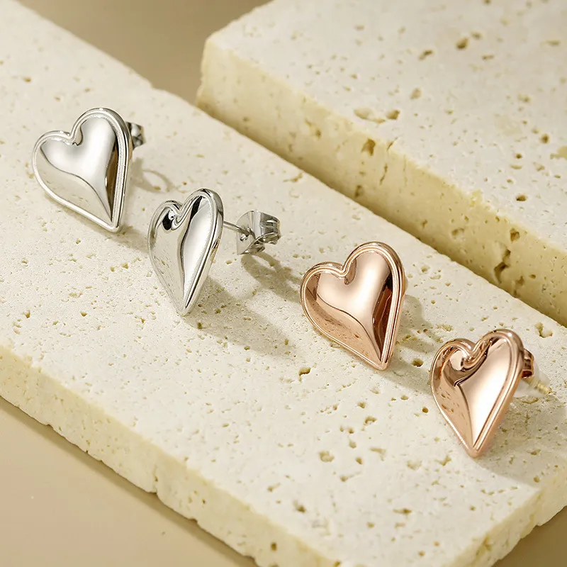 European and American Ins Fashion Stainless Steel Creative Multi Style Heart-Shaped Design Versatile Earring Jewelry