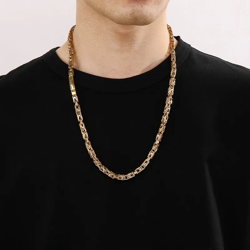 Rock Hip-Hop King Chain Fashion Edgy Street Style Stainless Steel Men's Necklace