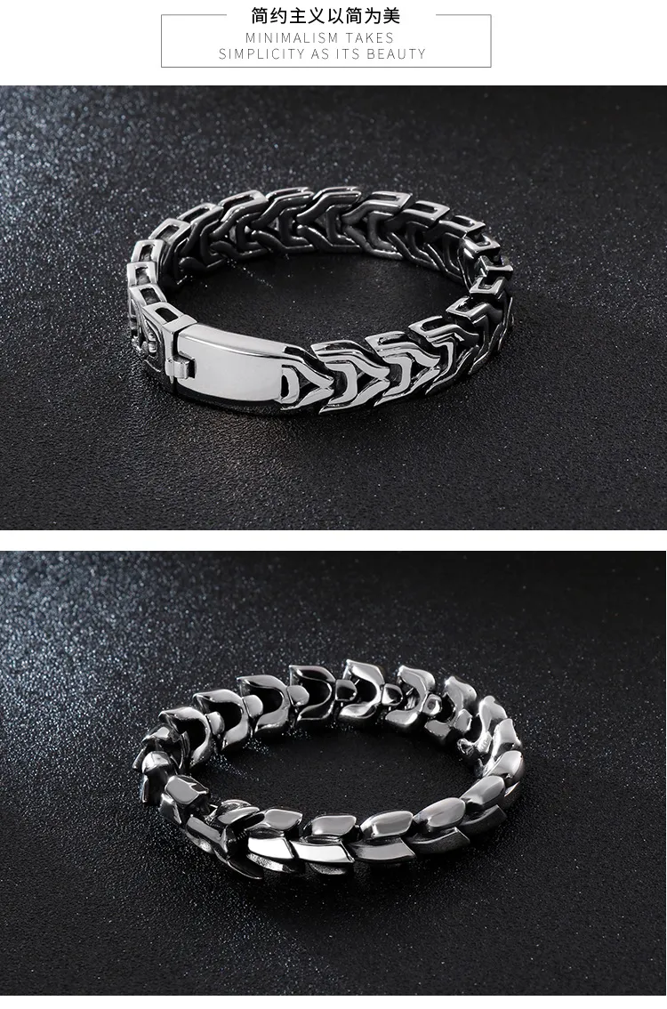 Men's Personalized, Creative, Fashionable, Punk, Trendy and Domineering Stainless Steel Bracelet