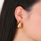 Gold Zircon Popular Daily Stainless Steel Double Gold Stud Earrings for Women