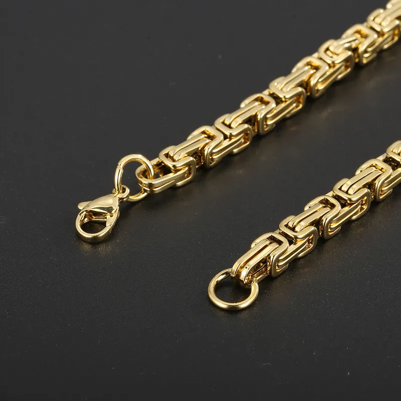 Hip-Hop Domineering Motorcycle Chain Men's Byzantine Circular Chain Stainless Steel Necklace