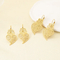 Hollow Metal Heart Leaf Stainless Steel Earrings Vintage Ethnic Water Drop Jewelry Women