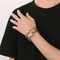 Cross-Border Trendy Minimalist Glossy Jewelry, Vacuum Plated 10mm Stainless Steel Men's Bracelet with Melon Seed Chain
