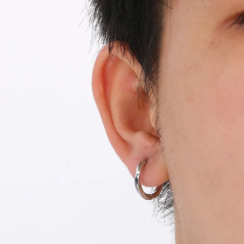 Wholesale Trendy Men's and Women's Earrings Jewelry Stainless Steel Cone Round Earrings