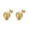 Fashion Style Stainless Steel Plated 18K Gold Solid Hollow Spherical Round Earrings for Women