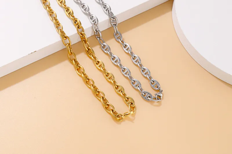 Women Fashion Nose Chain Titanium Necklace 316 Ss Sweater Necklace
