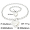 Simple Love Necklace Bracelet Stainless Steel Hollow Peach Heart Jewelry Set