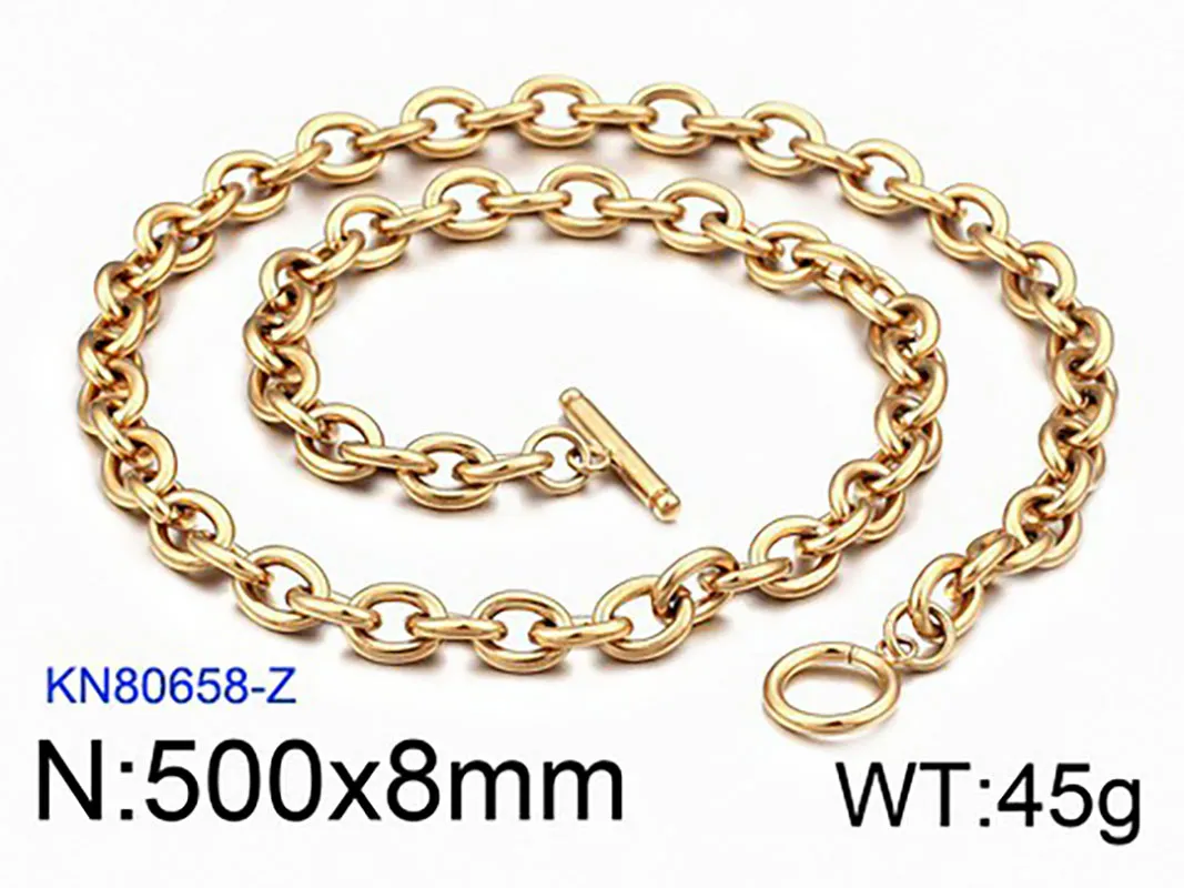 Minimalist Stainless Steel Ot Clasp Chain O-Chain Stainless Steel Bracelet Necklace Jewelry Set