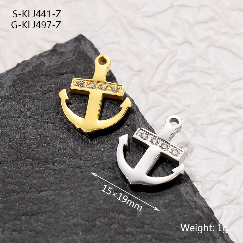 Stainless Steel Ship Anchor Series Necklace Bracelet Pendant DIY Accessories