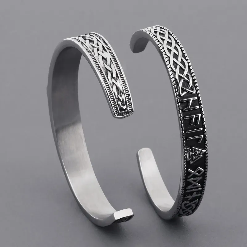 Punk Viking Thor Hammer Triangle Odin Amulet Cuff Wristband Fashion Jewelry Bracelets