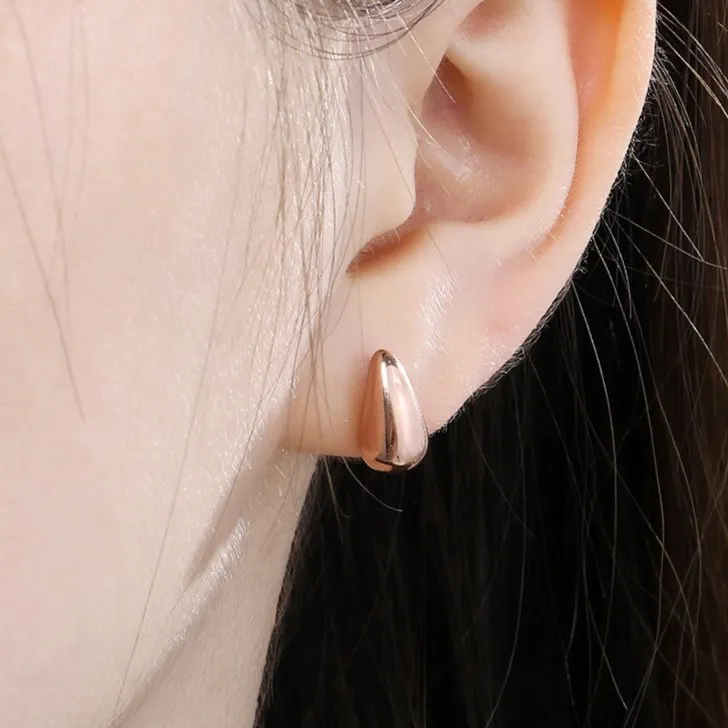 Trendy 11X6mm Stainless Steel Teardrop Earrings for Resale