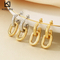 Minimalist Round Stainless Steel Earrings Elegant 18K Gold-Plated Chain Earrings Wholesale Jewelry