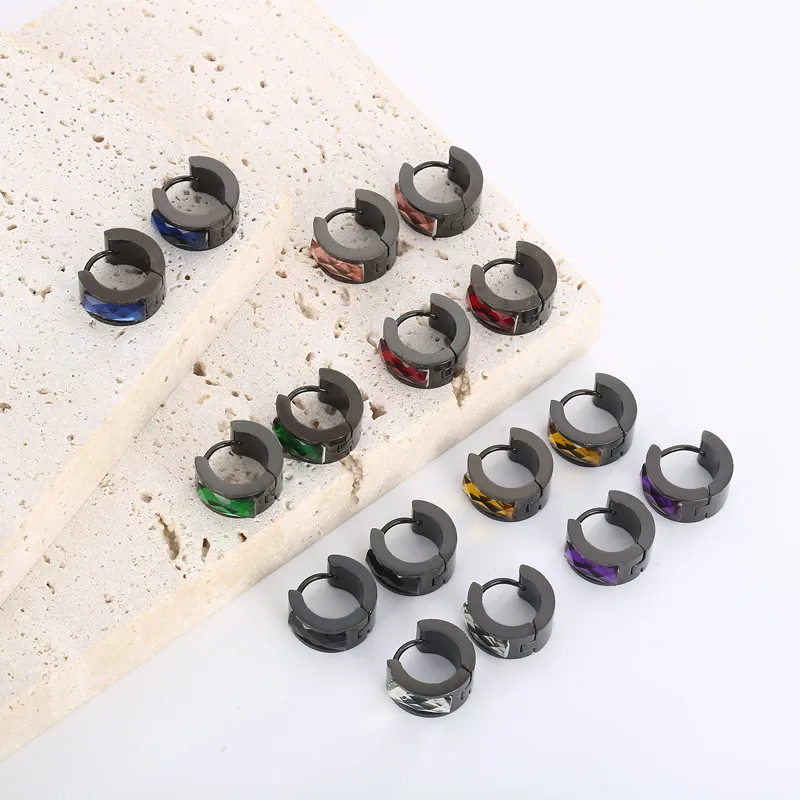 Stainless Steel Jewelry with Multi-Color Resin Earrings Suitable for Daily Wear