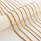 18K Gold Plated Square Pearl Necklace Stainless Steel Multi-Spec Pendant Chain