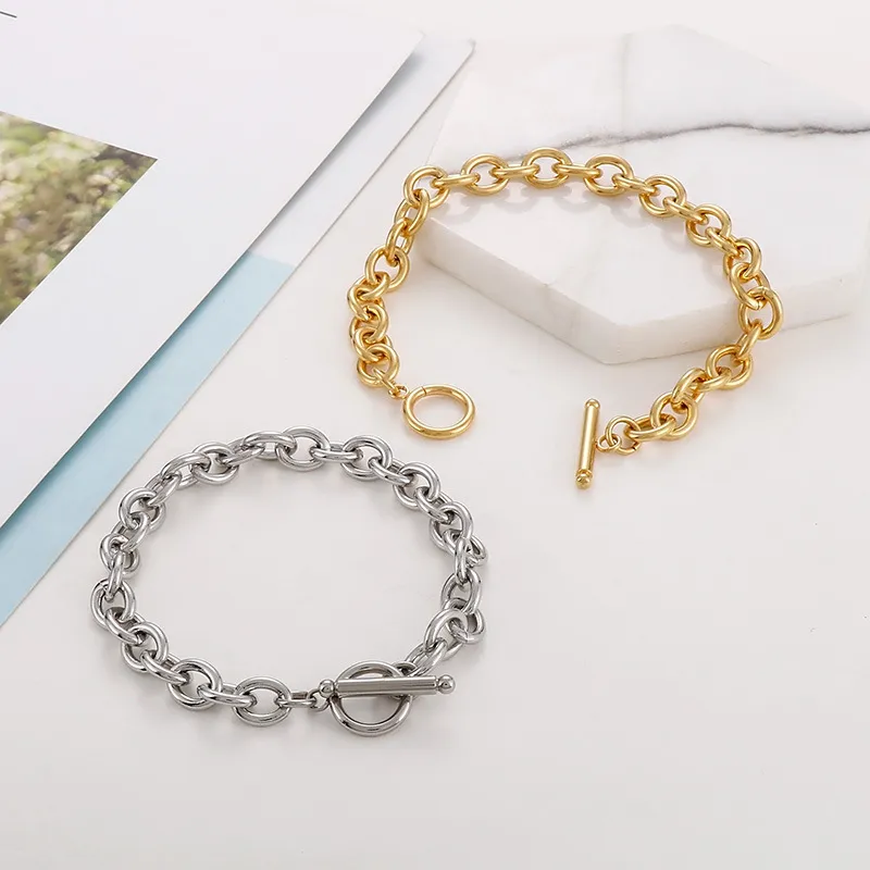 Unique Stainless Steel Ot Buckle Bracelets Chains for Fashionable Couples