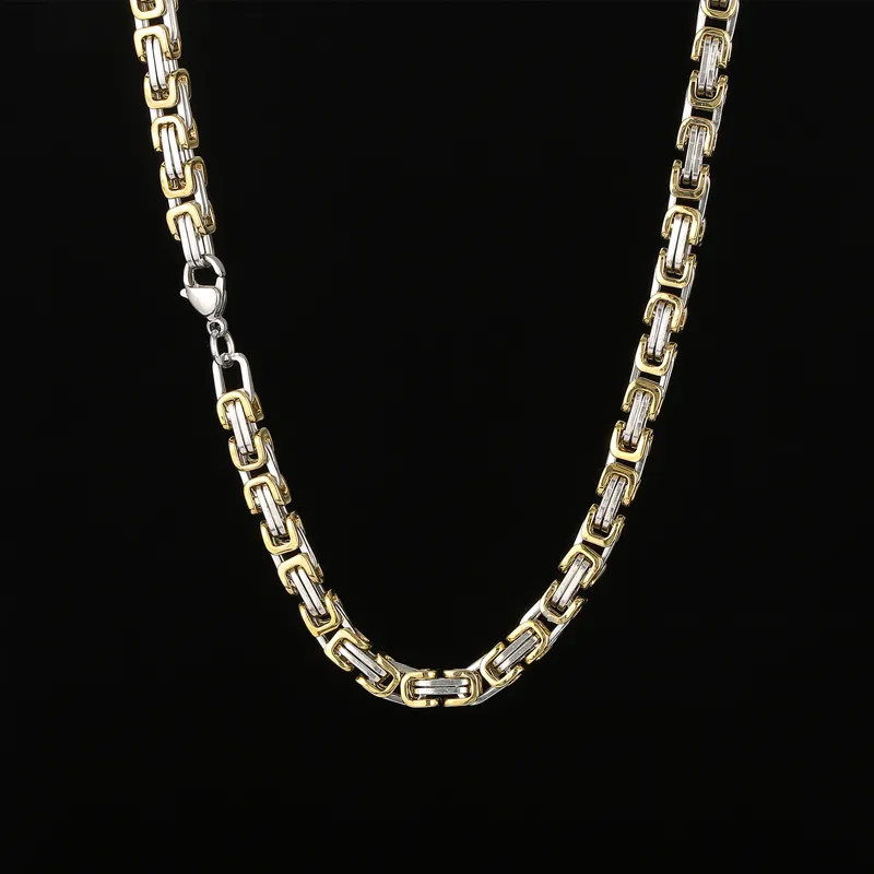 Manufacturers Wholesale New Stainless Steel Necklace Square Pearl Fashion Chains Necklaces