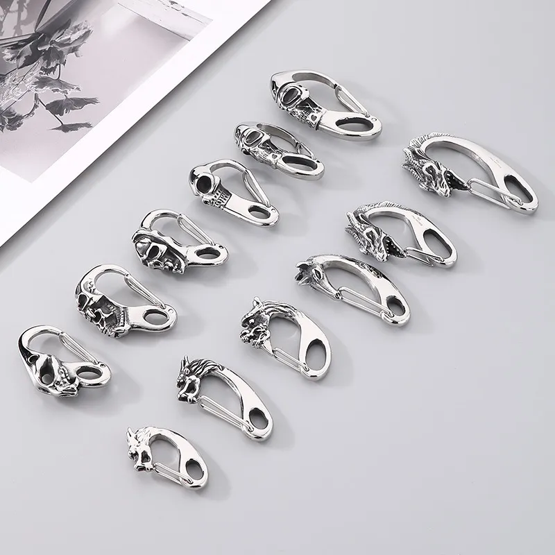 Punk Jewelry Parts Skull Buddha Animal Series Stainless Steel Accessories Clasp