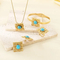 Stylish Four-Piece Earring Set with Beautiful Inlaid Stone Accents