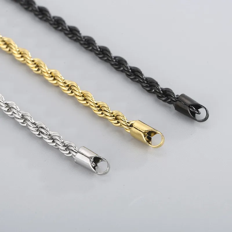 Steel Jewelry 18K Gold Dual Color Men's Women's Universal Stainless Steel Bracelet