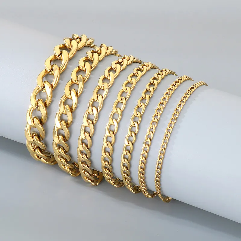Stainless Steel Nk Chain Bracelet Men Women Wholesale Vacuum 18K Plated Jewelry