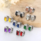 New Niche Design Ins Style Stainless Steel Circular Outer Arc Inlaid Gemstone Temperament Earrings