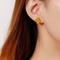 Japanese Korean Fashion Four-Leaf Clover Stainless Steel Studs Earrings 18K Gold-Plated Earrings