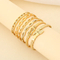 Geometric Hollow Stainless Steel Diamond-Encrusted Women's Bangles