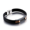 Simple Retro Stainless Steel Geometric Steel Wire Mesh Woven Leather Men's Bracelet Jewelry