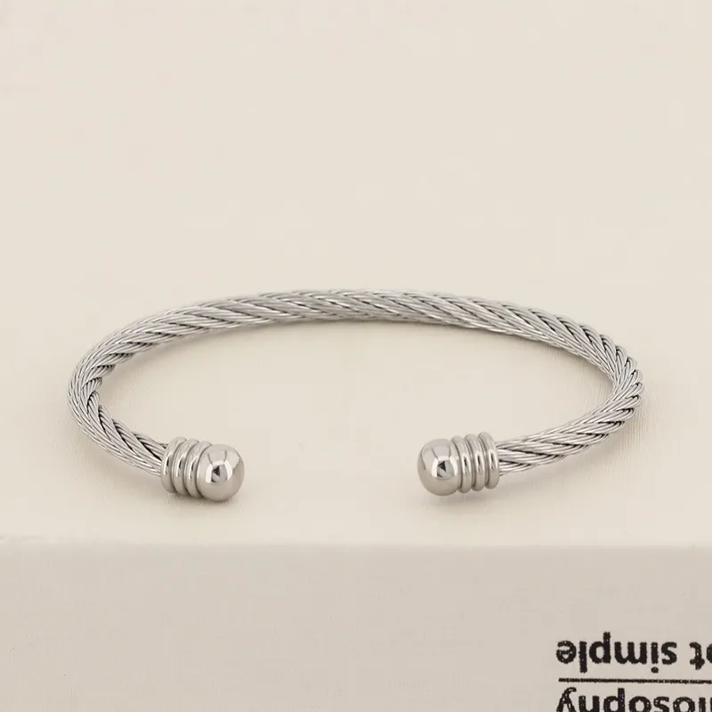 Fashionable Stainless Steel Wire Bangle for Men and Women, Suitable for Daily Wear