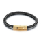 Fashionable Men's Stainless Steel Mesh Buckle Super Fiber Leather Rope Woven Bracelet Jewelry