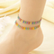 Bohemian Summer Accessories Bead Enamel Wheat Butterfly Stainless Steel Anklets for Women