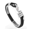 Fashionable Stainless Steel Winding Snake Animal Connection Hand Rope Woven Leather Men's Bracelet