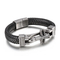 European and American Fashion Stainless Steel Creative Personalized Bullet Head Men's Leather Bracelet