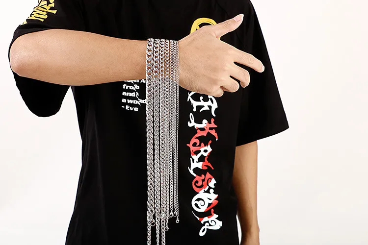 Factory Direct Sales of Minimalist Beveled Chain Hip-Hop Necklaces Stainless Steel Nk Chain Wholesale