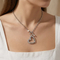 Fashion Jewelry Set Personalized Hollow Heart Pendant Stainless Steel Necklace Women Wholesale