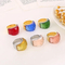 Fashion Colorful Crystal Finger Ring Durable Stainless Steel Vacuum Plated Glass Rings