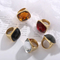 Fashion Jewelry Crystal Glass Stainless Steel Rings Multi-Color Vintage Finger Rings Wholesale