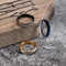 Fashion Minimalist Stainless Steel Brushed Ring Unisex Inlaid Rhinestones Ring