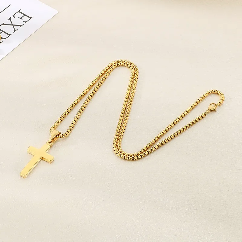 Hip Hop Punk Multi-Size Polished Cross Stainless Steel Pendant Jewelry Wholesale