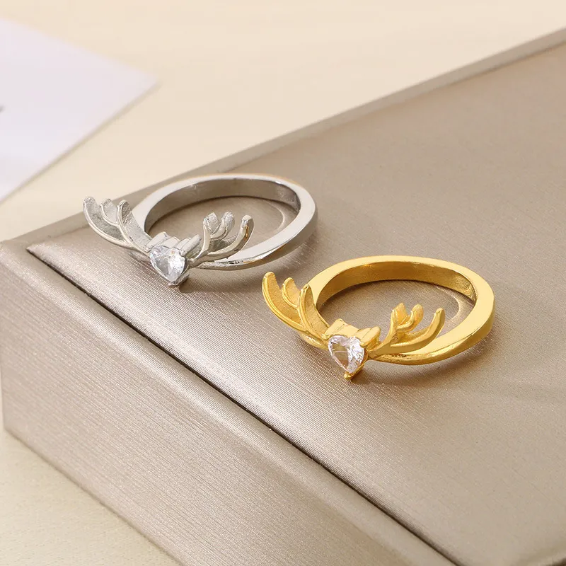 Wholesale Fashion Stainless Steel Creative Geometric Diamond Inlaid Multi Style Rings