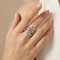 Fashion Entwined Multi-Band Shiny Zircon Ring Stainless Steel Vintage Oversized Wide Ring