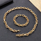 304 Stainless Steel Jewelry Hip Hop O-Shaped Edded Bracelet Necklace