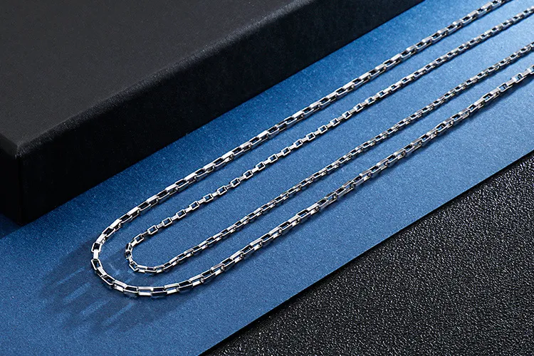 Stainless Steel Jewelry Rectangular Hip-Hop Necklace with Multiple Sizes to Choose From